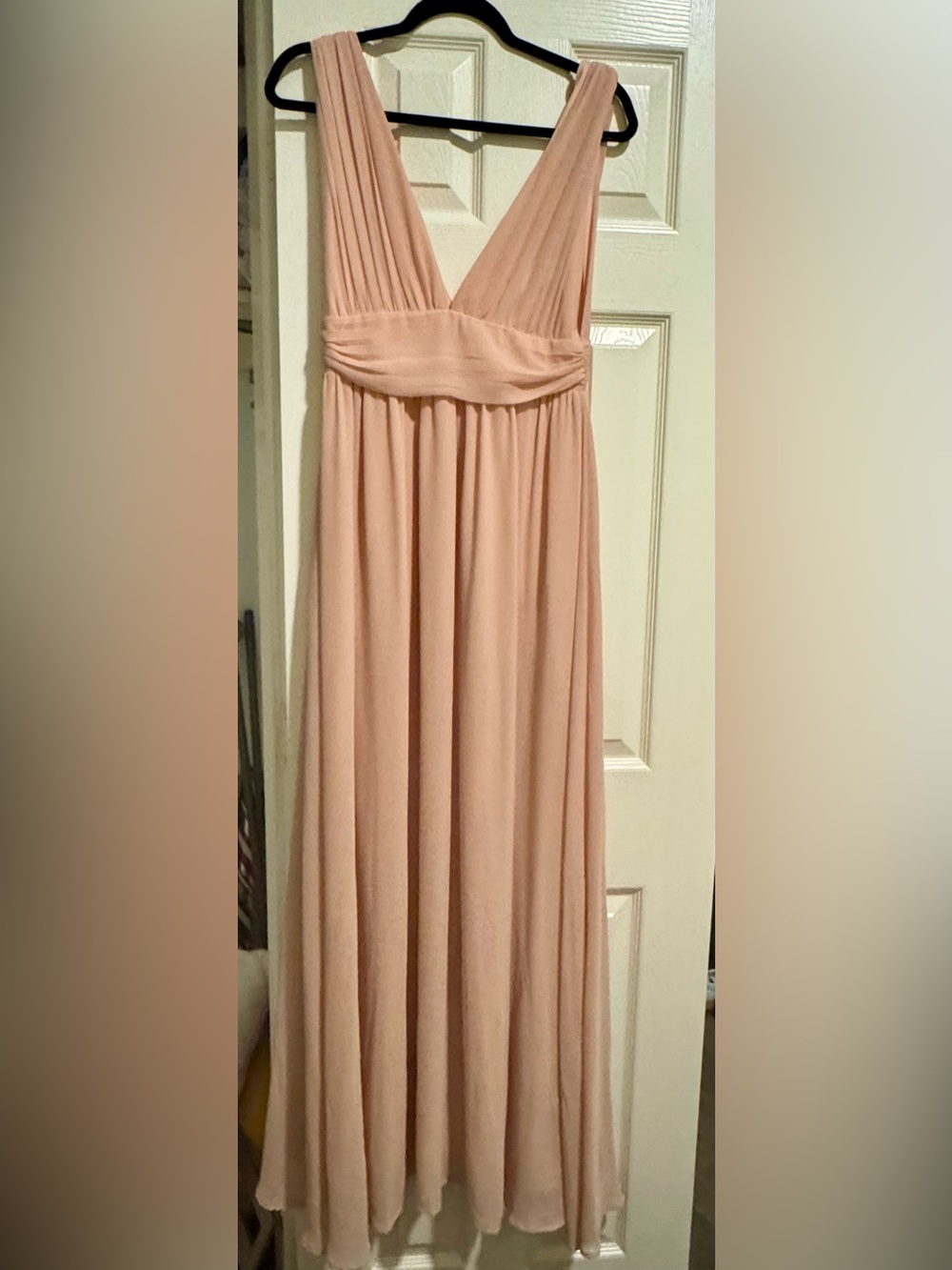 Lulu's Dusty Blush V-Neck Maxi Dress